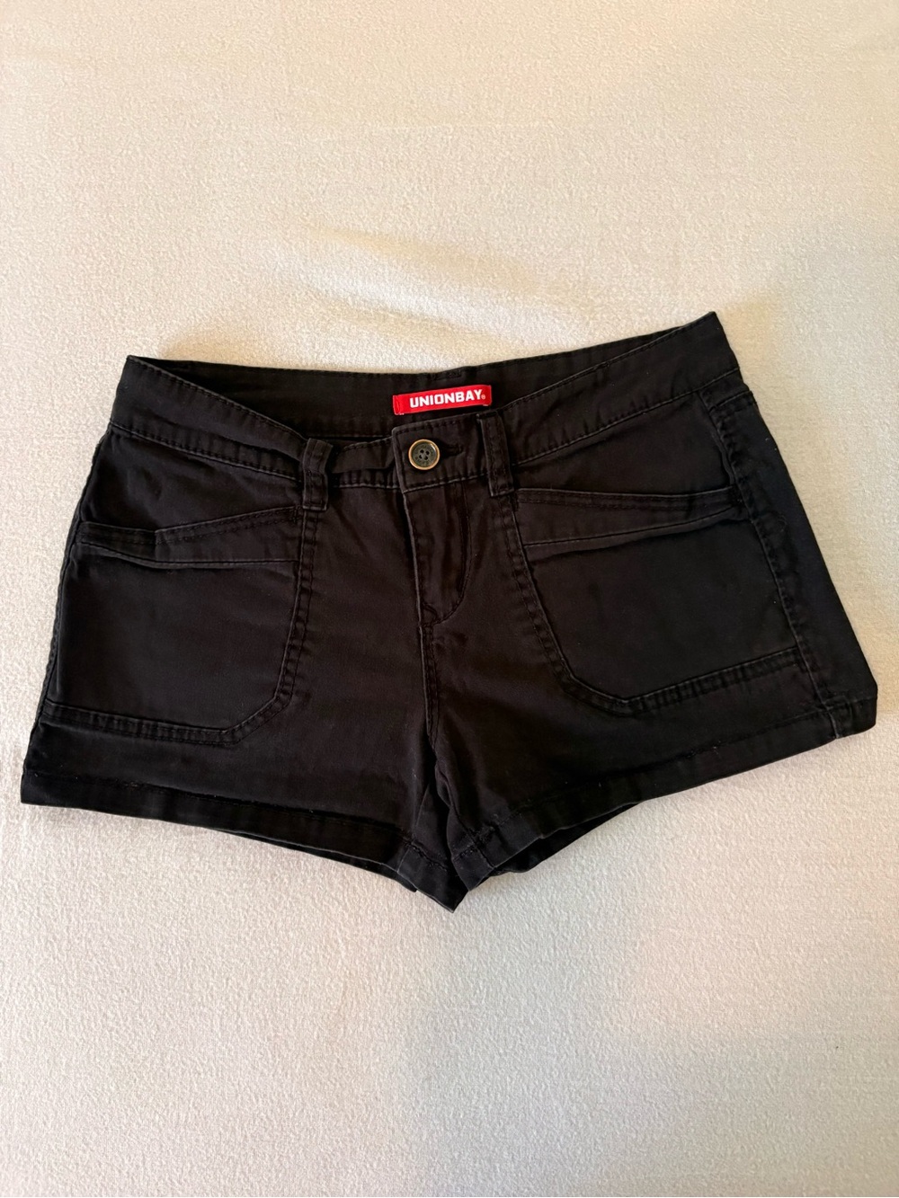 UNIONBAY Black Denim Low-Rise Jean Shorts